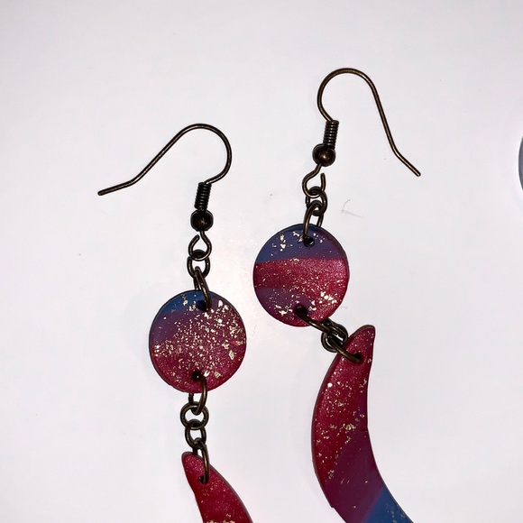 Handmade clay polymer earrings - Picture 2 of 6